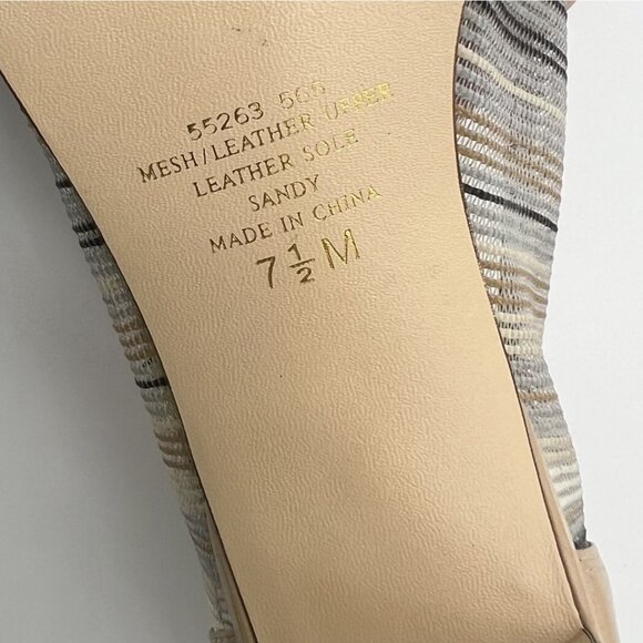 Apostrophe Womens Size 7.5 Sandy Beige Mesh & Leather Heels - Picture 6 of 6